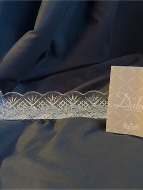 Clear Glass Cracker Tray Vtg Shannon Crystal by Godinger Baroque Collection
